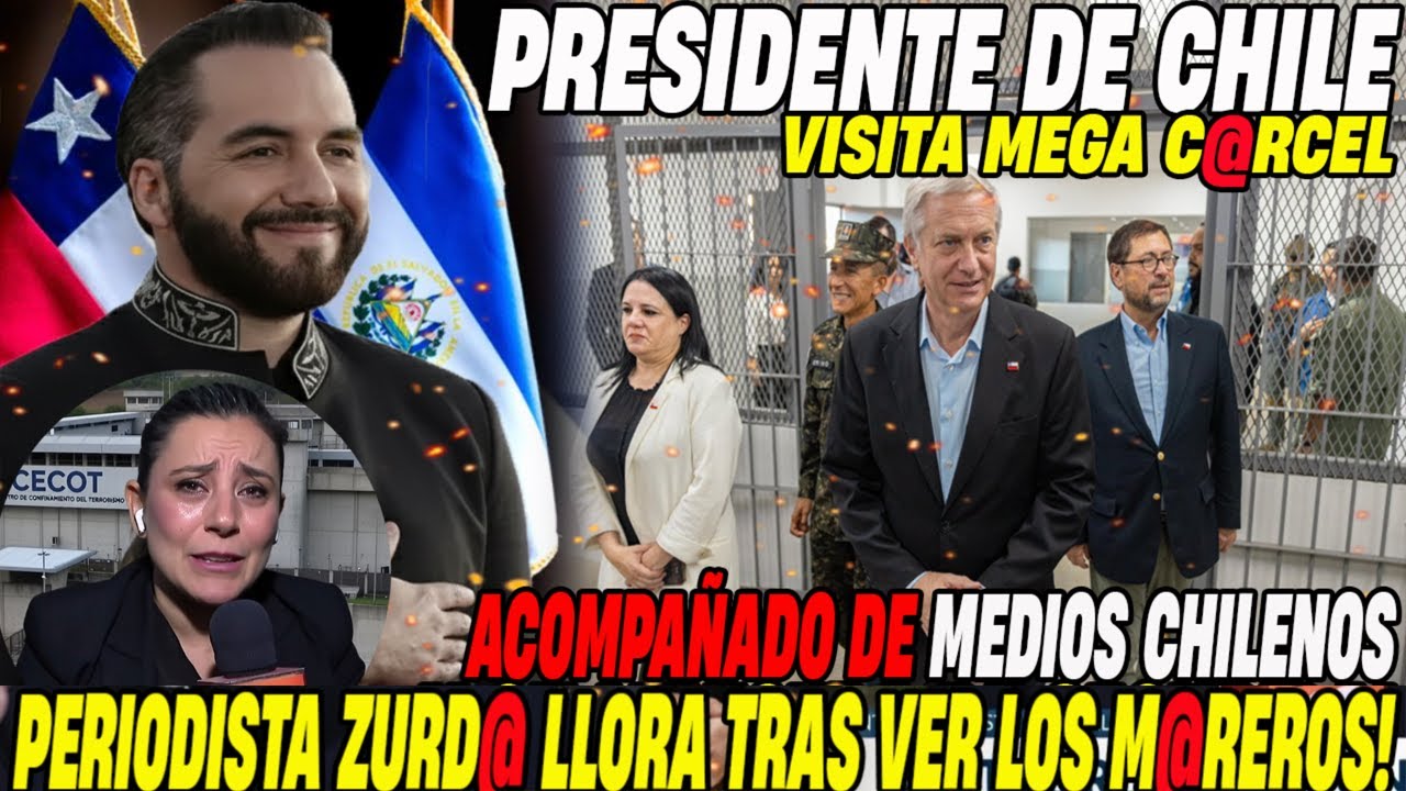 🔴 PRESIDENTE de CHILE VISITA la MEGA CARCEL DE BUKELE 😎 PERIODISTAS CHILENOS LLORAN POR PANDILLEROS😭