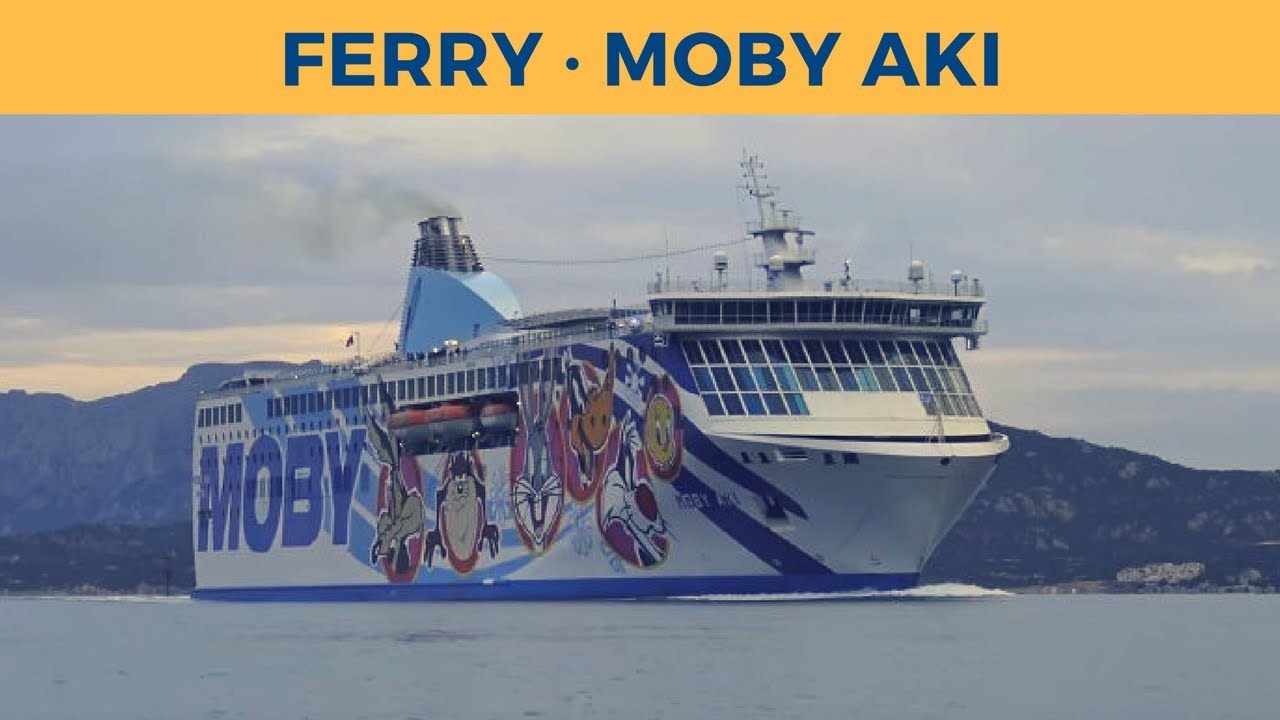 Arrival of ferry MOBY AKI in Olbia (Moby Lines)