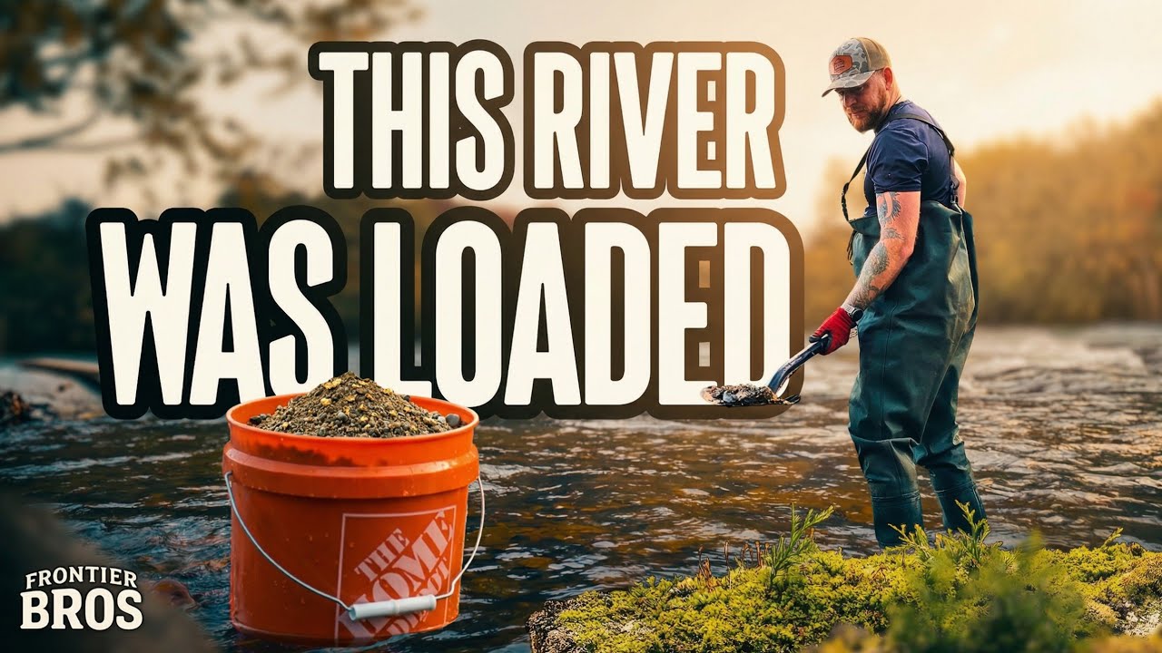 Panning For Gold In A Gold Rich River