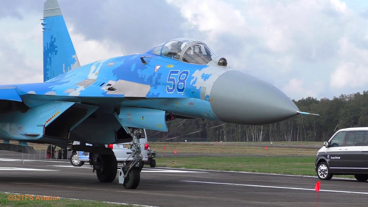 Awesome Arrival Ukrainian AF SU27 Flankers at Kleine Brogel AB (EBBL)