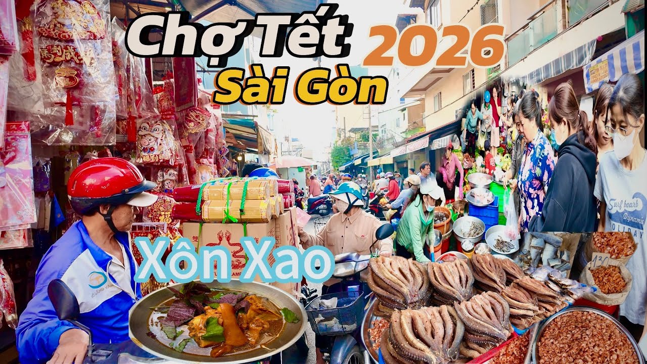 Xôn Xao Chợ Tết Sài Gòn 2026 .Bất Ngờ Chợ Người Hoa Xóm Đất Đông Vui Kẹt Cứng Chen Nhau 