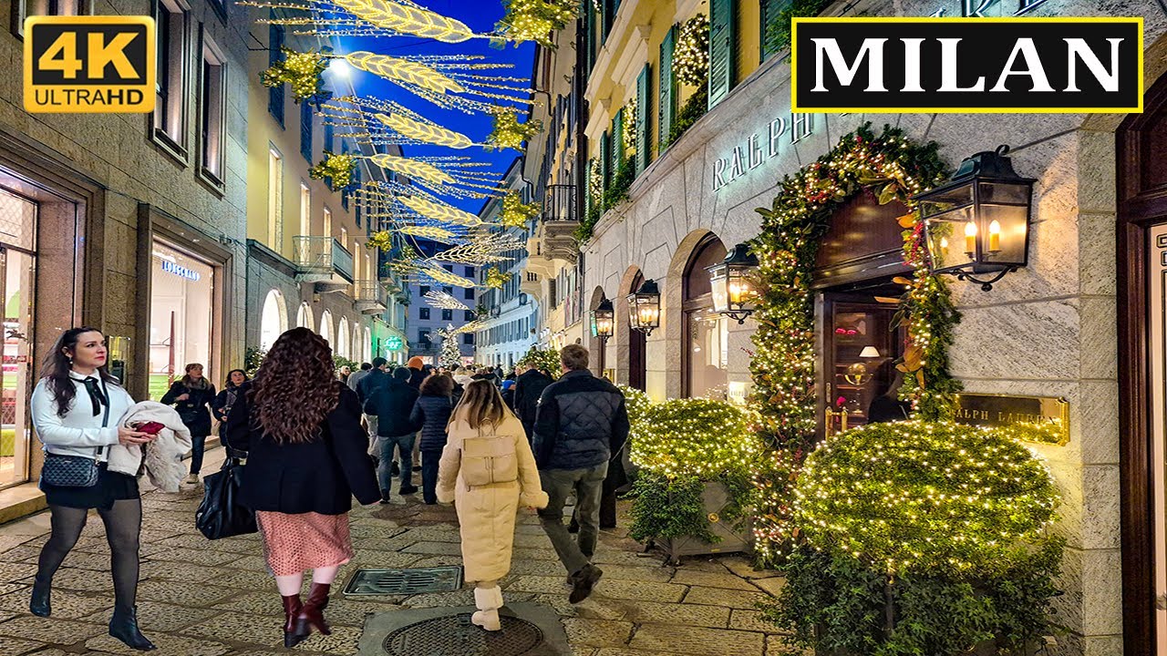 MILAN ITALY CHRISTMAS WALK 2025 | 4K 60FPS 🎄 LUXURY SHOPPING STREETS