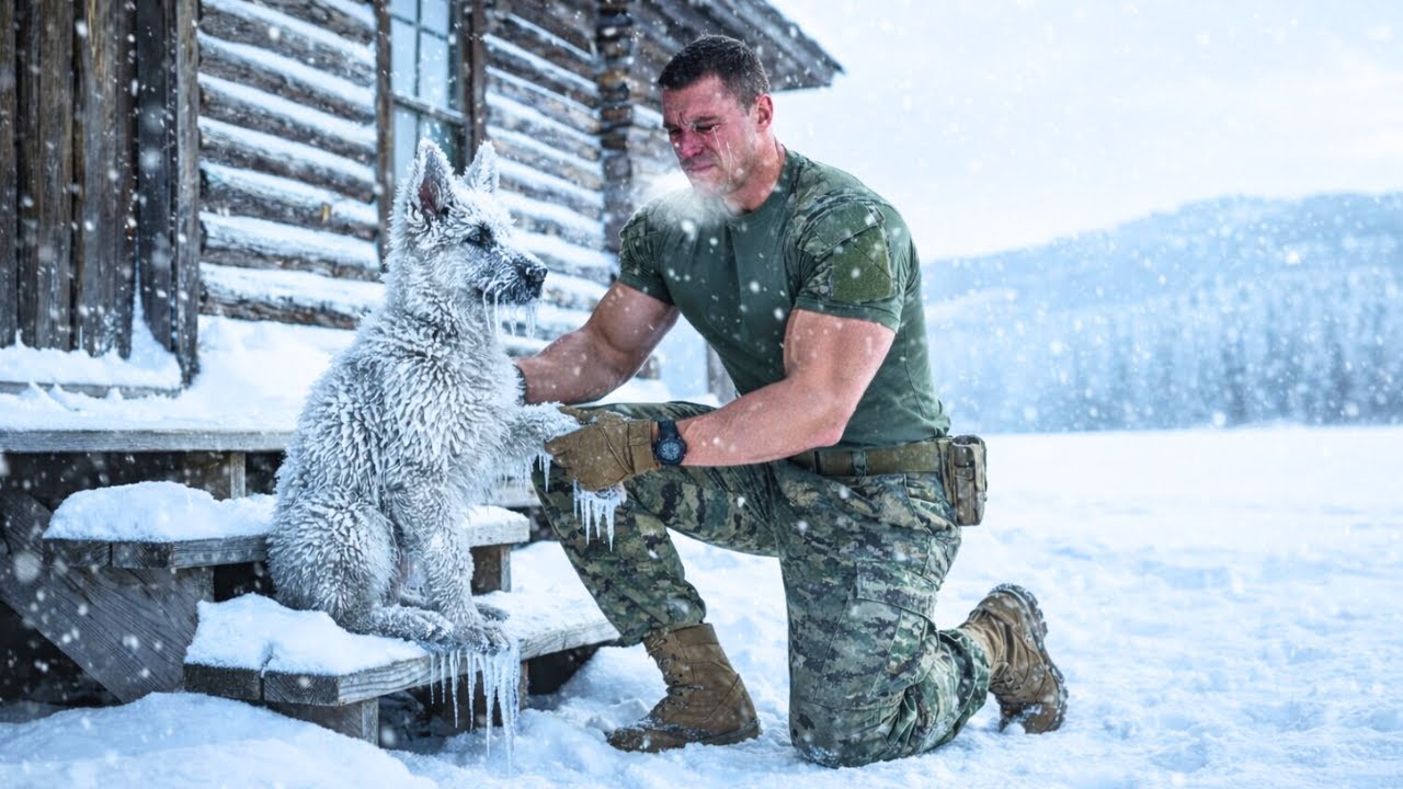 Un Navy SEAL Trouve Un Chiot Gelé Devant Sa Porte — Sa Décision Va Changer Sa Vie