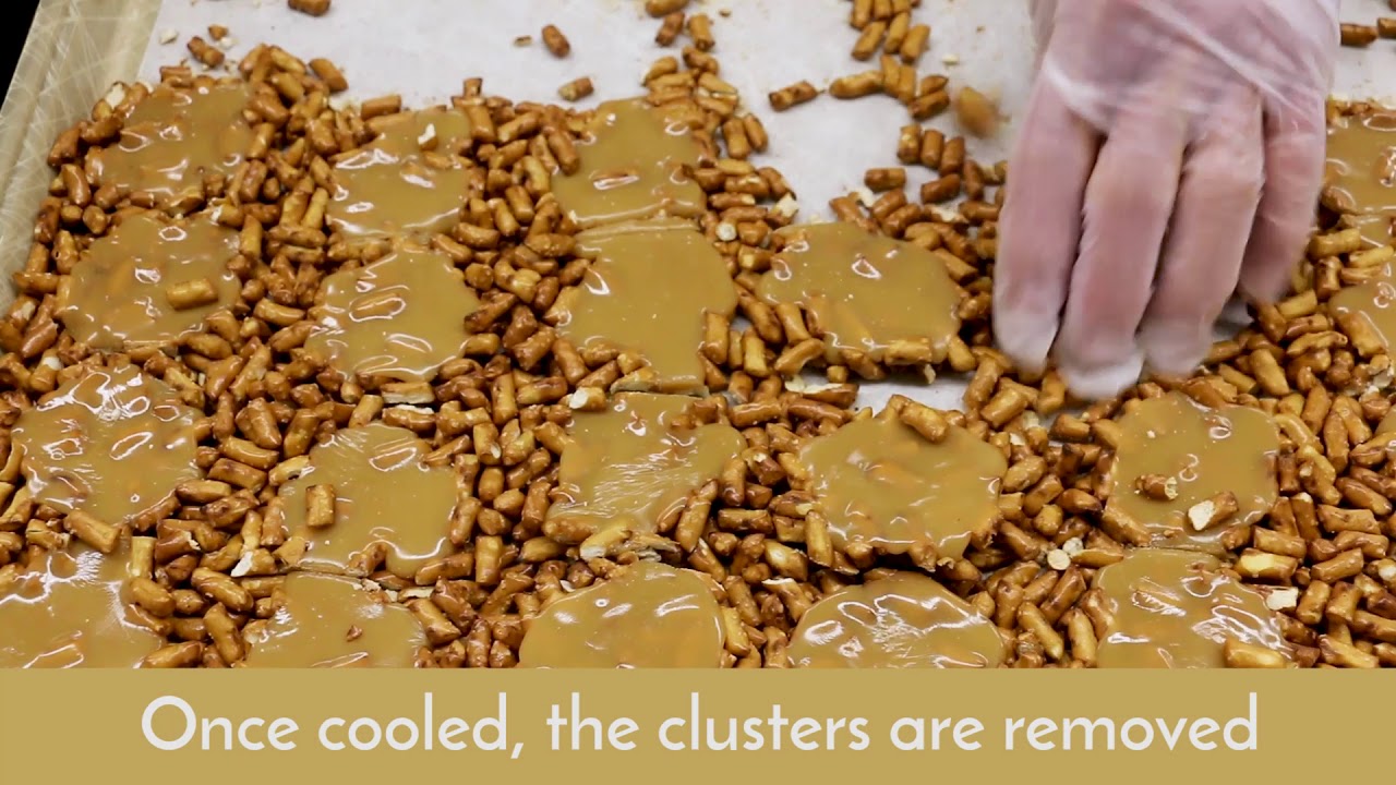 Making Gourmet Pretzel Caramel Clusters
