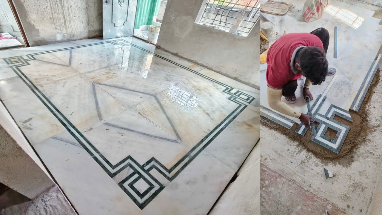 Marble Border Corner Design _ How to make this type design on your floor full details,measurement