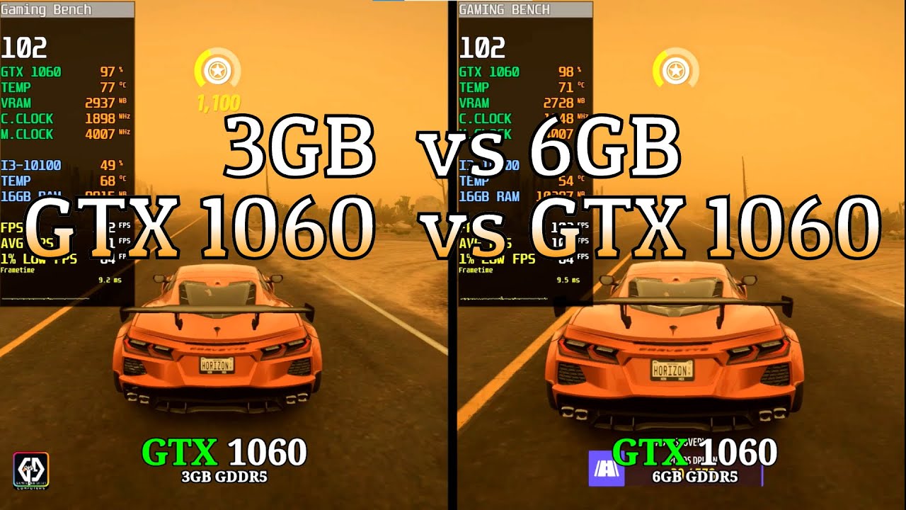 GTX 1060 (6GB) vs GTX 1060 (3GB) | More Vram More FPS??🤔