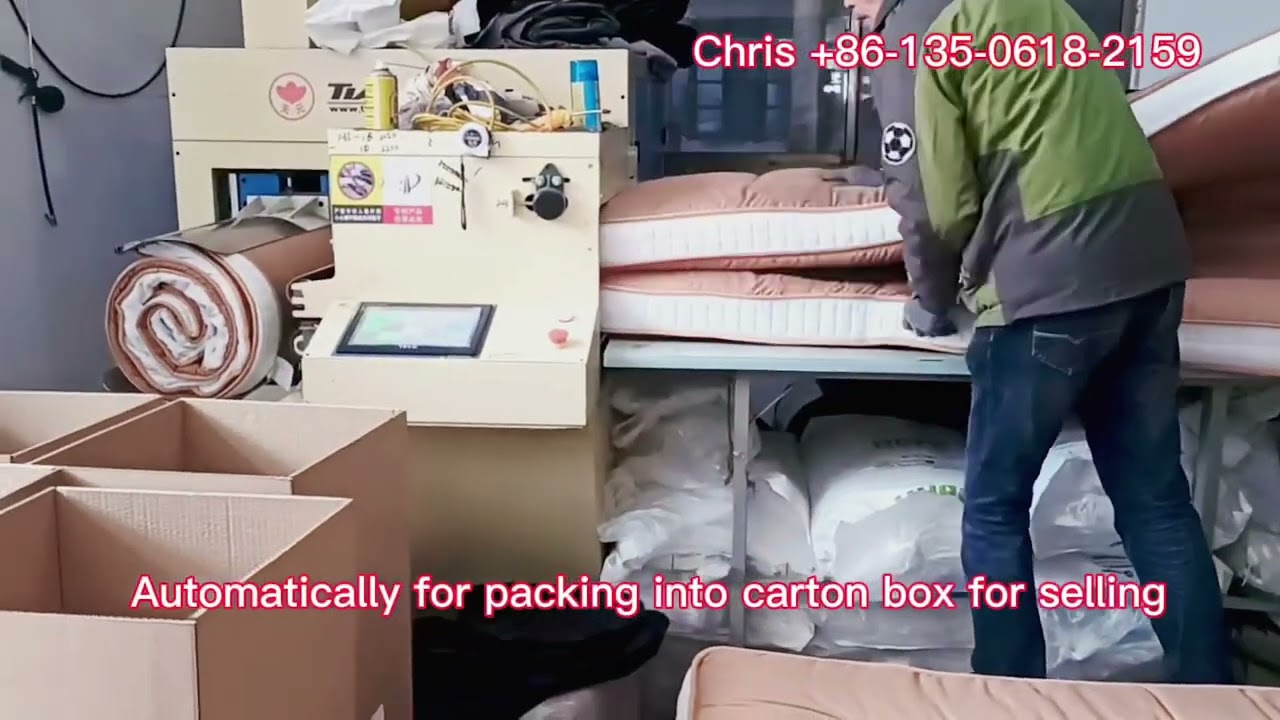 Foam mattress rolling packing machine JBJ-7 IKEA quilt Amazon selling pillow cushion duvet roll pack