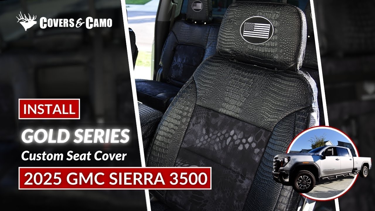 2025 GMC Sierra 3500 | Seat Cover Installation | Alligator-Camo Seat Covers | Kryptek Seat Covers