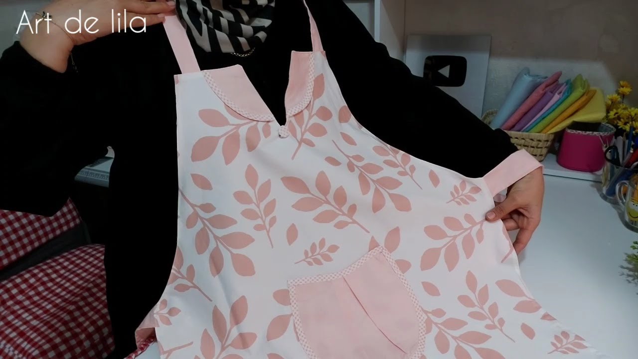 تفصيل وخياطة مئزر موديل جديد ب 50سنتيم قماش فقط tablier de cuisine avec col V