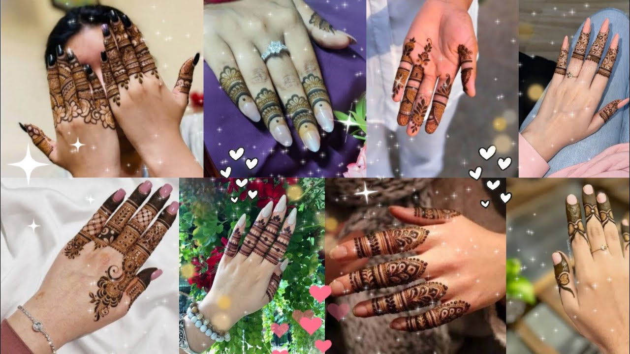 💞Asthetic 💝 fingers 🤞 mehandi design 🌺🥰🌼🌼🌼💞 #mehandi for girls 🥰