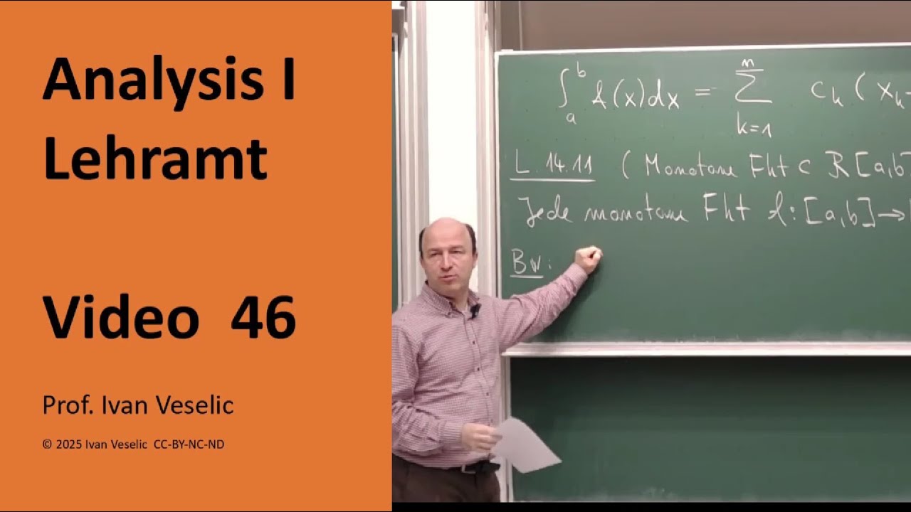 Vorlesung Analysis I fürs Lehramt (Video 46)