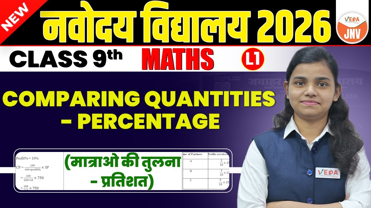 Comparing Quantities - Percentage | Class 9 | Maths | Navodaya Vidyalaya 2026 | #jnvst