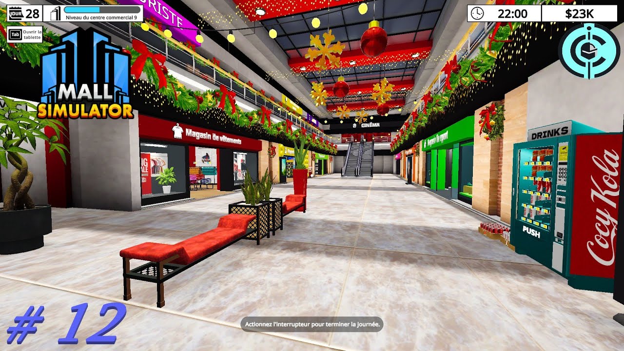 mall simulator #12: On fait des agrandissement , et achat licence, et déco du hall.