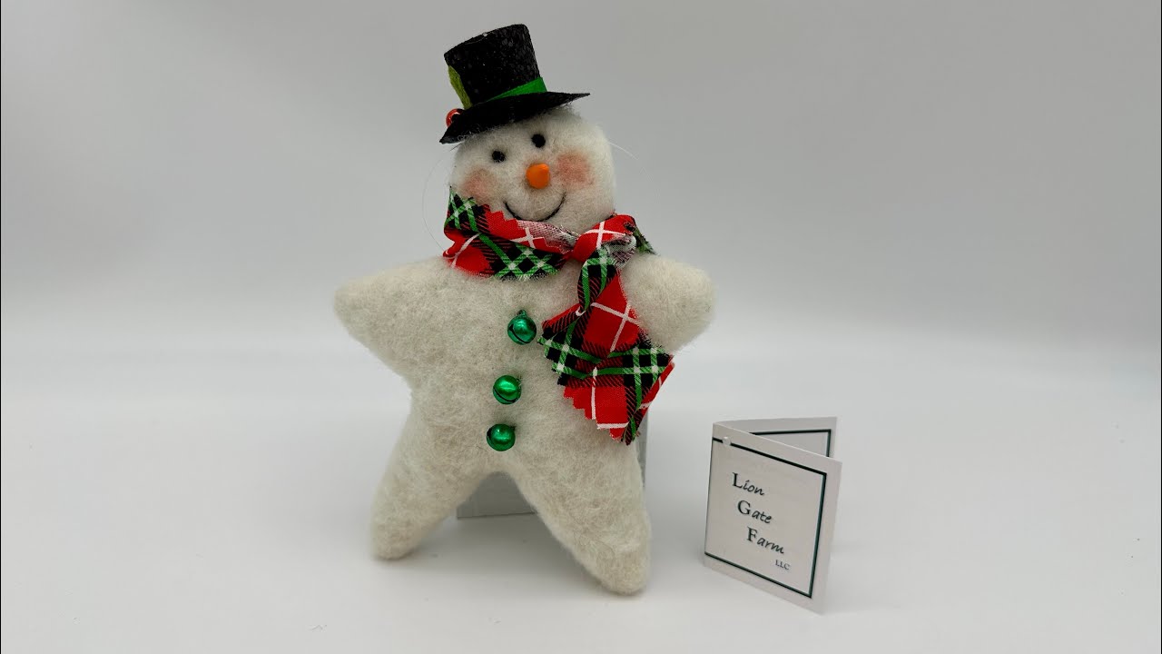 Needle Felt Snowman Star Ornament Tutorial