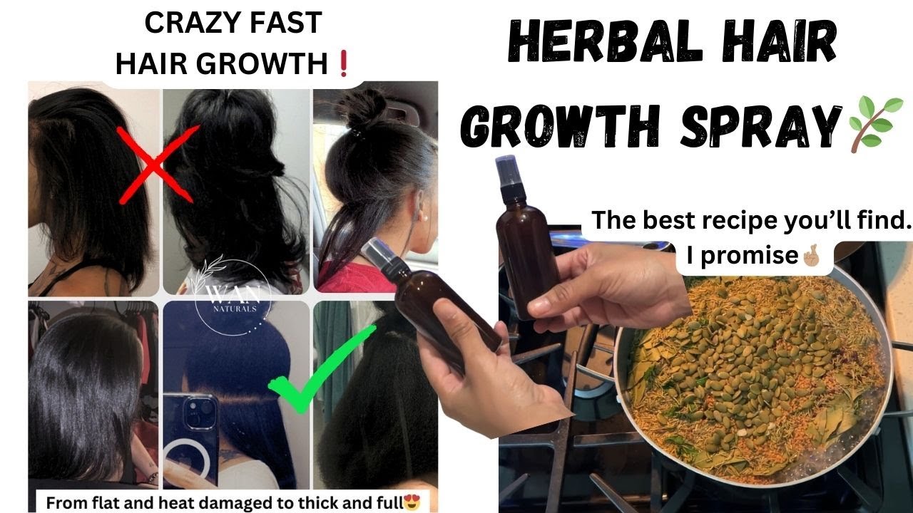 The Best Recipe for Herbal Hair Growth Spray | Your hair density will double! Fast Growth