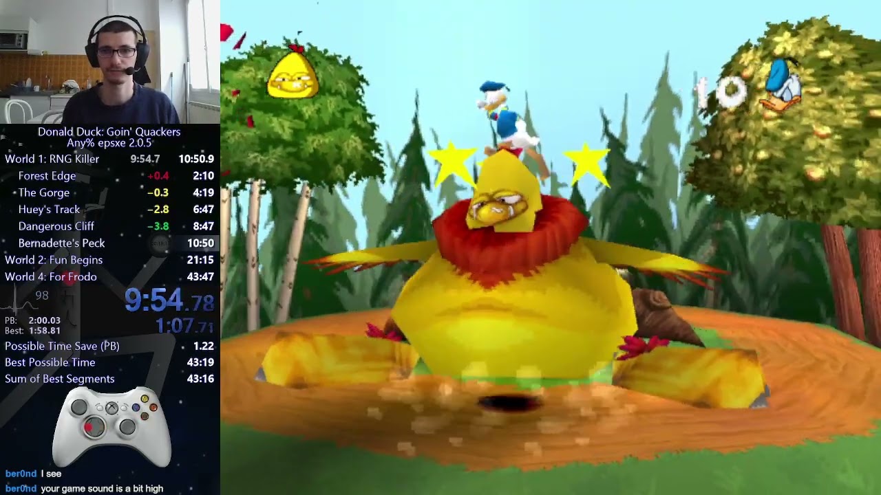 Donald Duck Goin' Quackers Any% PS1 Speedrun in 43:39.13 WR (epsxe 2.0.5 emulator)