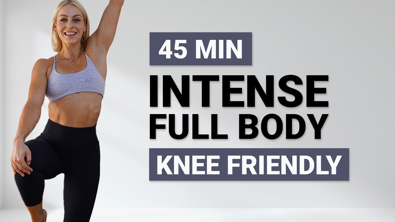 45 MIN INTENSE KNEE FRIENDLY WORKOUT | No Equipment | No Squats | No Lunges | Low Imp