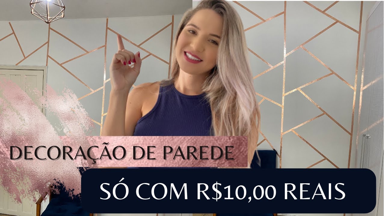 DIY: DECORAÇÃO DE PAREDE ROSE GOLDE COM FITA