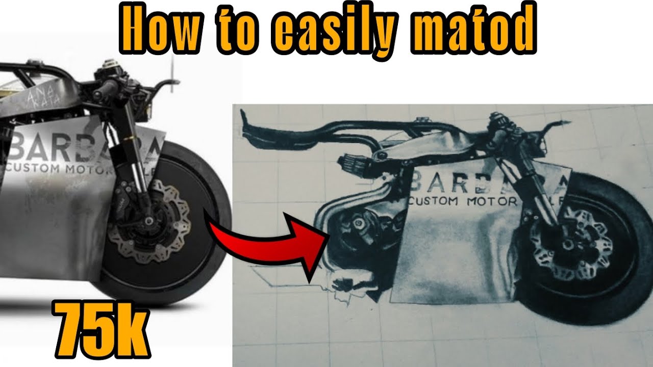 Easy Method to Draw a Custom Motorcycle | Beginners