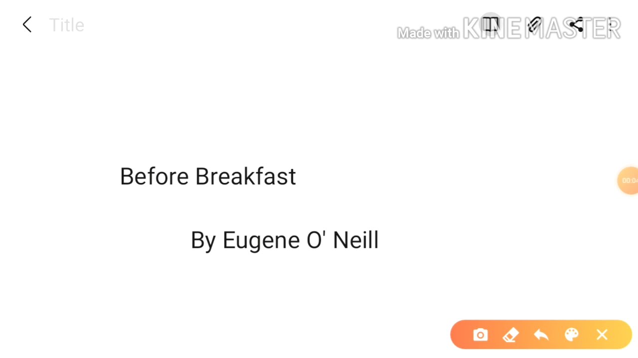Before Breakfast summary |before breakfast question answer |before breakfast by eugene o Neill