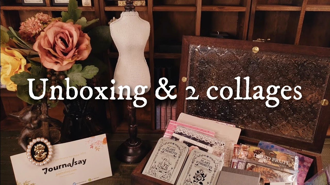 sub🌹Новые принадлежности для журналов, 2 вида коллажей｜Journalsay｜UNBOXING ASMR｜Stationery haul