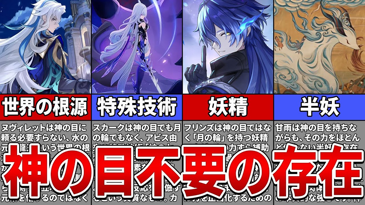 【原神】神の目に依存しない強者たち！設定的に異質なキャラまとめ【ゆっくり解説】
