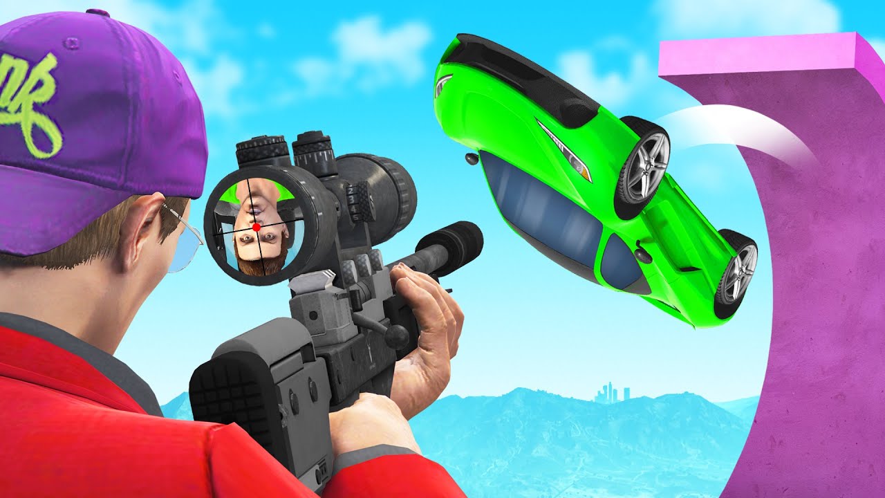 SNIPERS vs UPSIDE DOWN Cars in GTA 5!