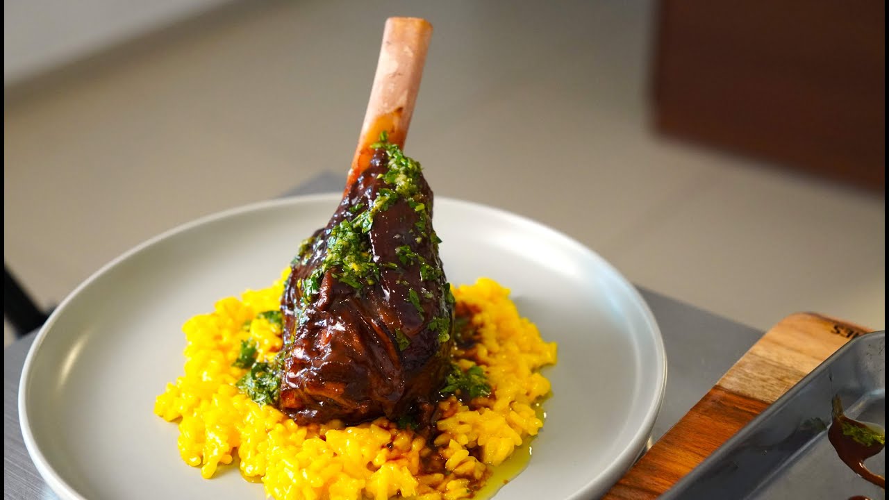 Braised Lamb Shank and Saffron Risotto / Mario Kart Knockout
