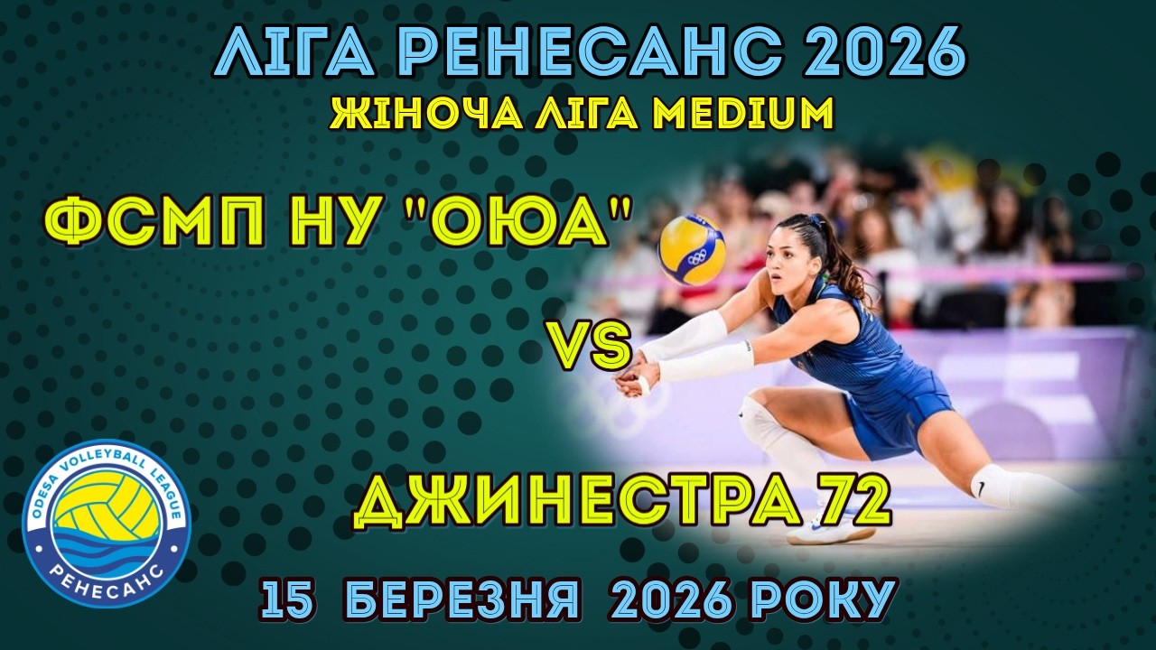 ЛІГА РЕНЕСАНС 2026. 15.03.2026 ЖІНОЧА ЛІГА MEDIUM. ФСМП НУ 