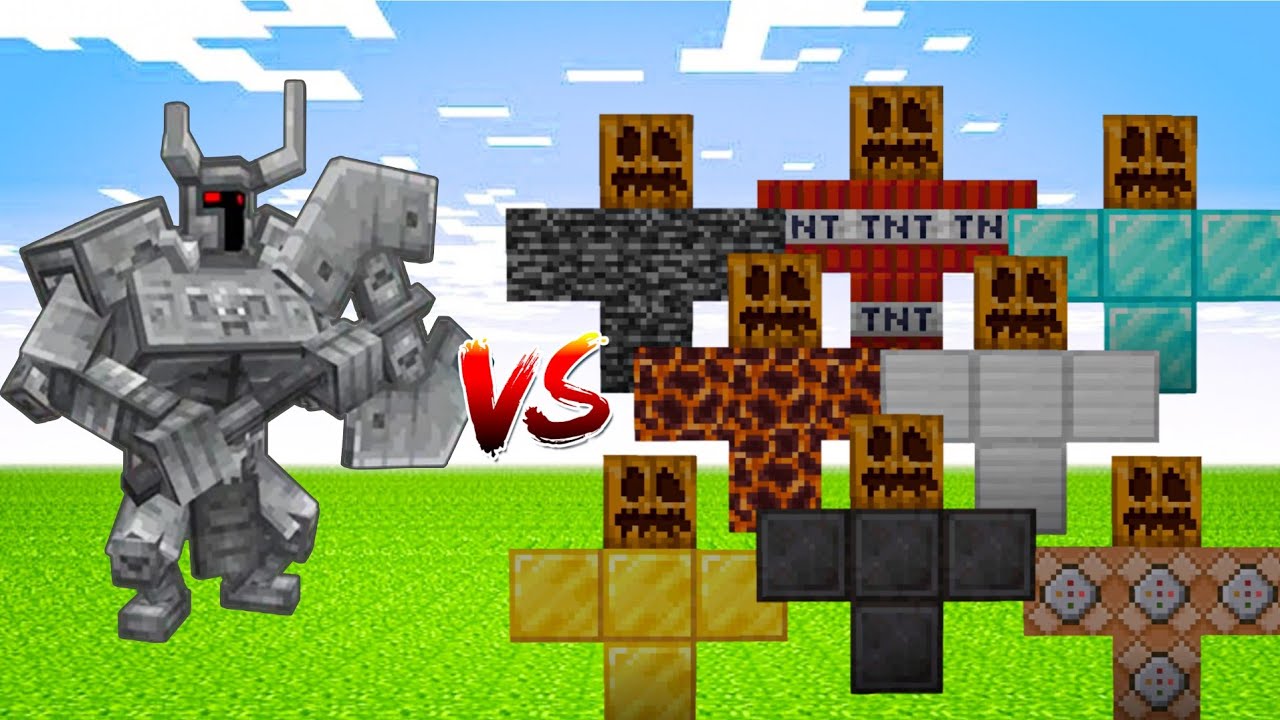 Ferrous Wroughtnaut vs Every Golems in Minecraft - Mob Battle 