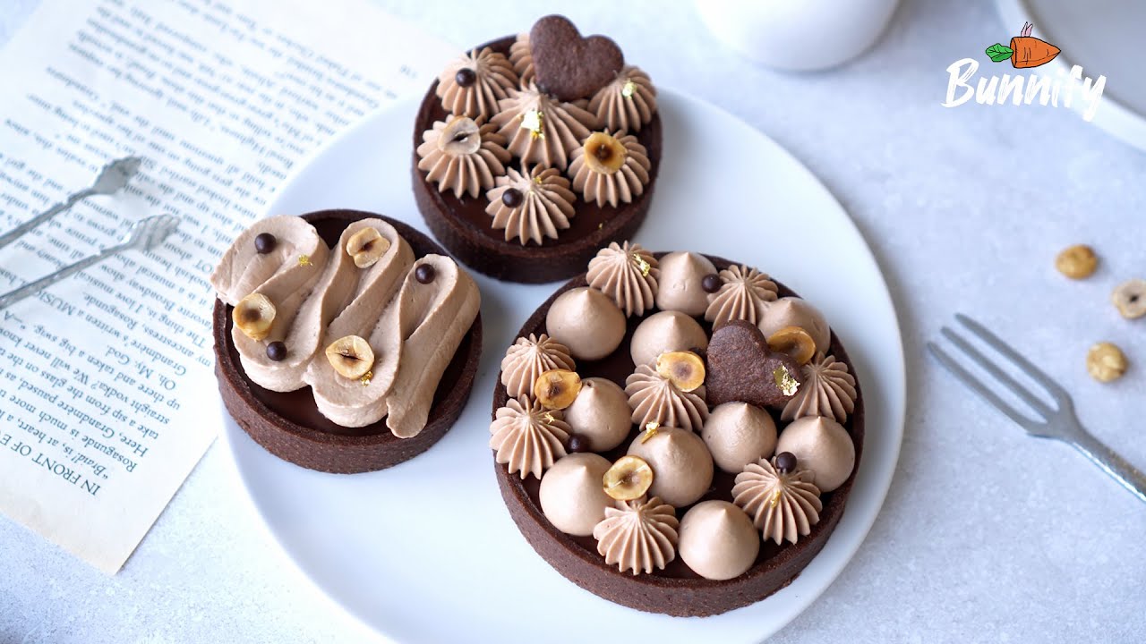 파이핑하기 좋은 가나슈 몽떼 크림 | 미니 초코 타르트 레시피 Mini Chocolate Tart with Ganache Montée | 버니파이Bunnify