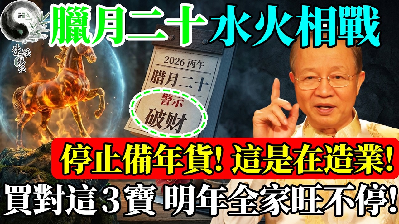 2026赤馬紅羊劫前夕！臘月二十「備年貨」有禁忌，這3樣東西「打死也別買」，這是把「窮氣」帶回家！ #易經智慧 #易經 #曾仕強 #正能量 #風水 #國學 #國學智慧 #人生哲理 #人生感悟 #因果
