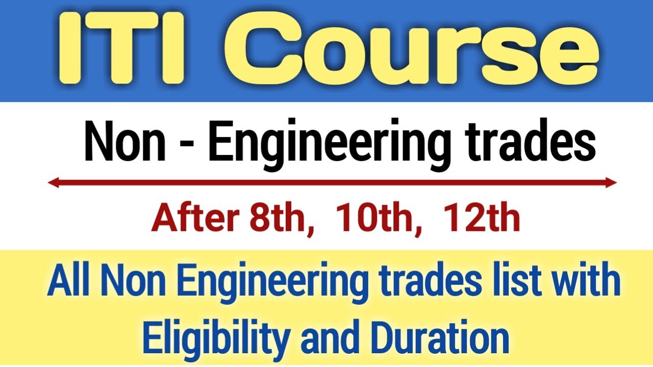 ITI non engineering trades list | iti course duration | career option after 10th | After 12th & 8th