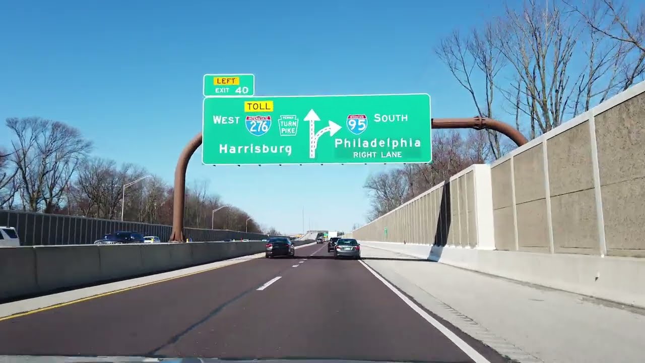 Interstate 95 south NJ to PA | Jct NJ TPKE to PA TPKE | crossing Delaware River Turnpike Bridge