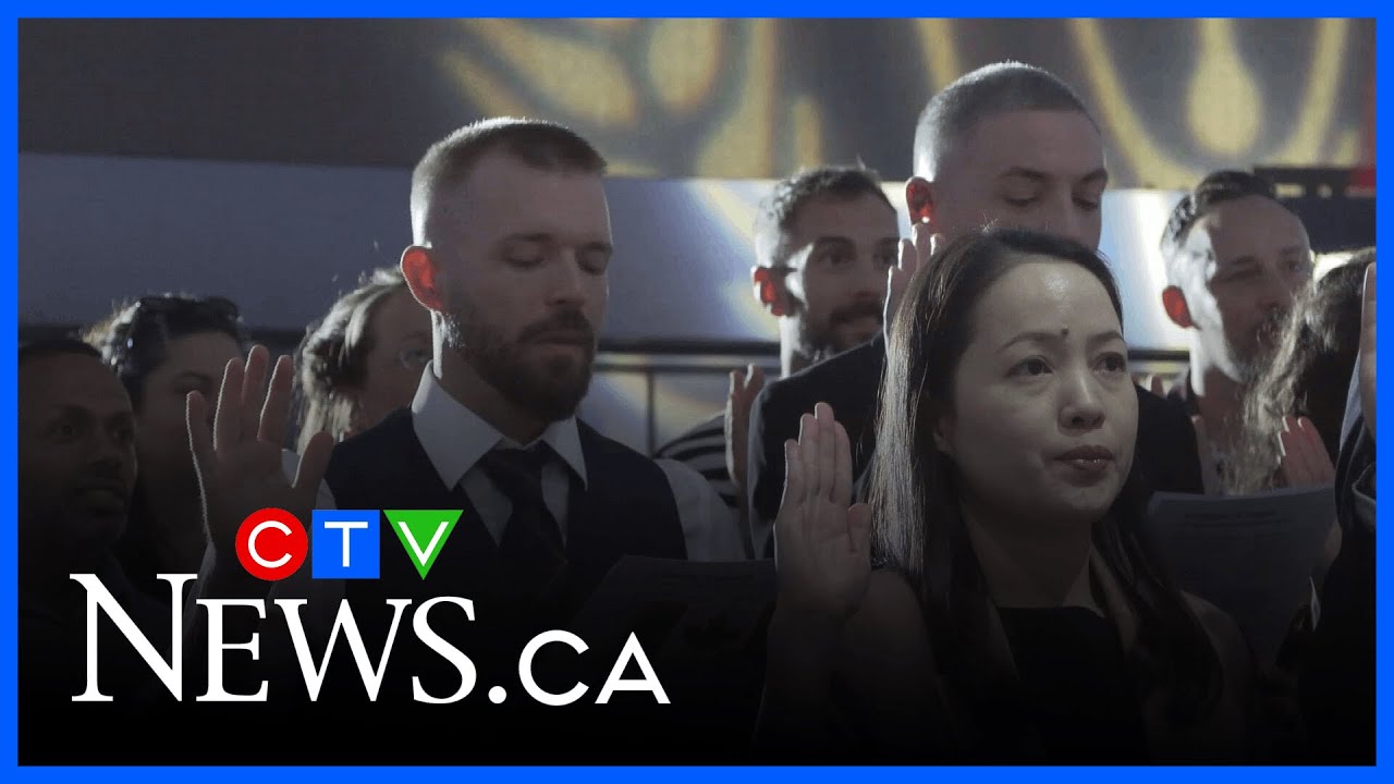 New Canadians celebrate after citizenship ceremony