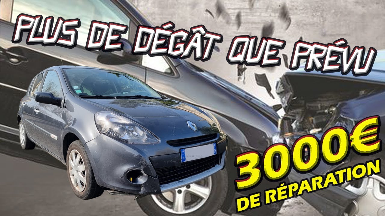 !!!!!3000€ de réparation!!!! De nouveau la CLIO 3 a été accidentée (Part.1)