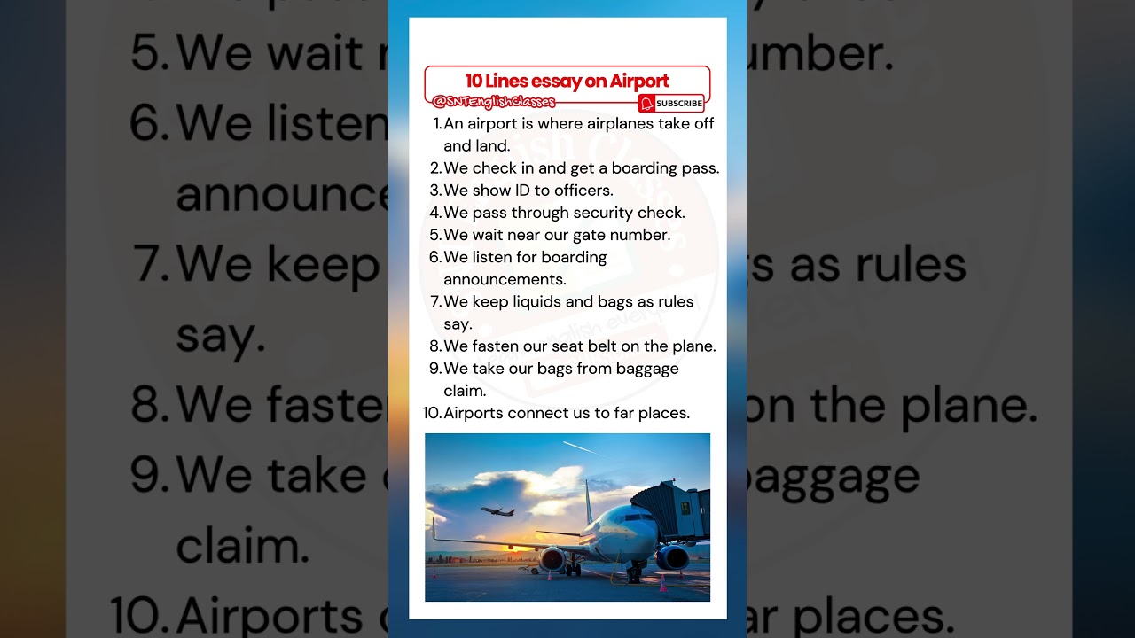 Essay on Airport | 10 Lines Essay on Airport | Airport Essay for Kids | Short Essay on Airport
