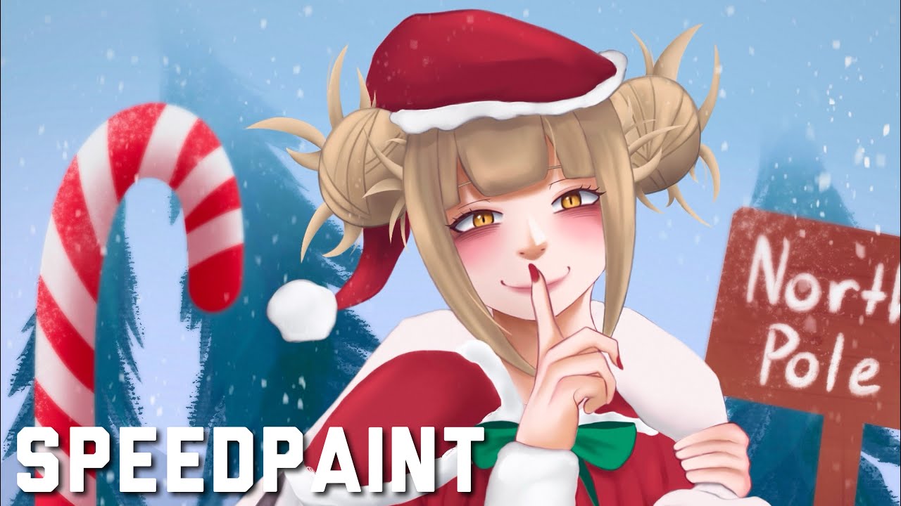 Химико Тога: спидпейнт в Procreate | Рождественский выпуск ❄️☃️