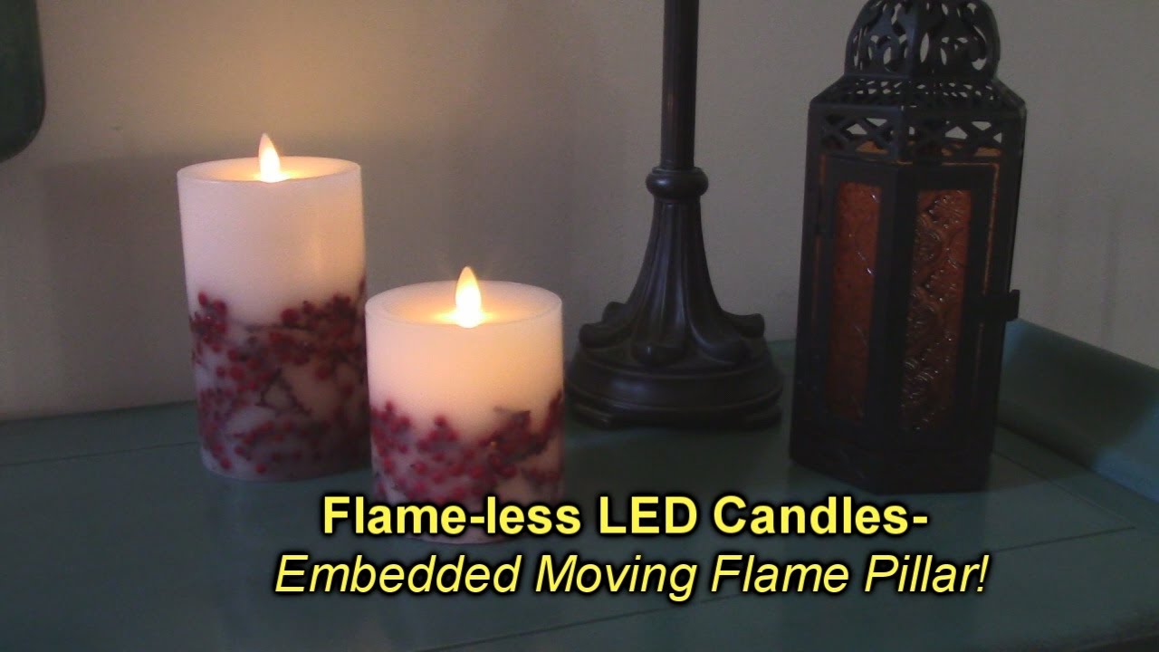 Luminara Flame-less LED Candles with Embedded Moving Flame Pillar, Real Wax, Timer, Red Berry REVIEW