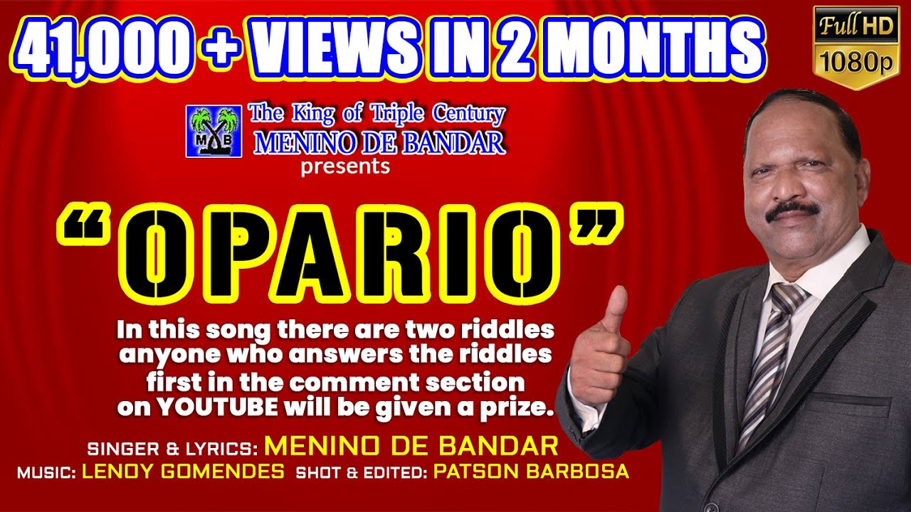 OPARIO - New Konkani song by MENINO DE BANDAR