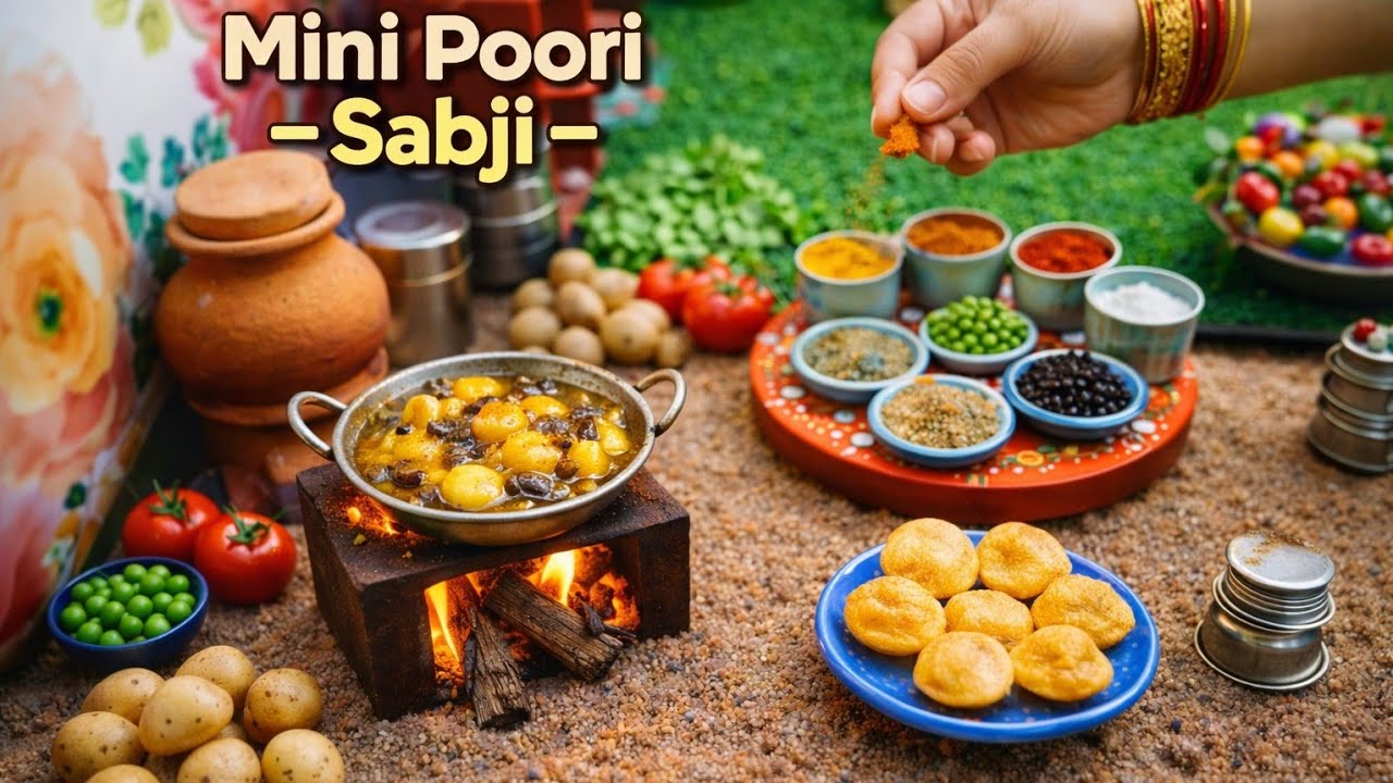 पूड़ी सब्जी || Poori sabji #tinyfood #flavorfulminiatures #osmminifoods #foodie #cooking #miniature