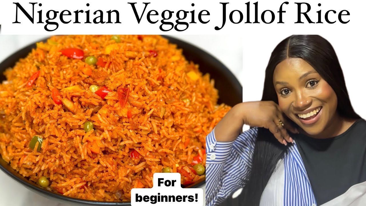 How to make Nigerian Veggie Jollof Rice for beginners | party Jollof with veggies