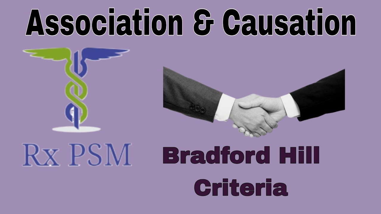Association & Causation ।। Bradford Hill Criteria ।। PSM lecture ।। Community medicine lecture RxPSM