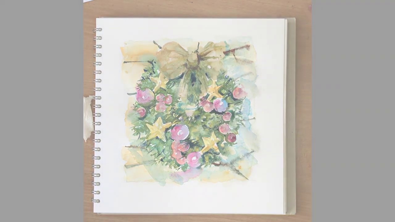 Sketchbook Challenge 2018 Christmas Wreath 2018