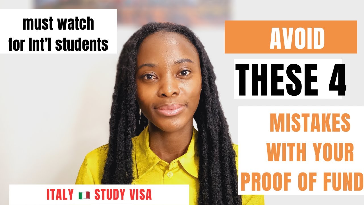 MISTAKES TO AVOID WITH YOUR PROOF OF FUNDS | ITALY 🇮🇹 STUDY VISA