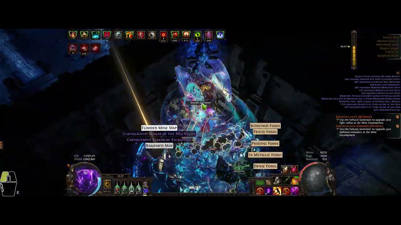 PoE Delve depth 6000+ nodes: Primeval Chamber (Depth: 6004)