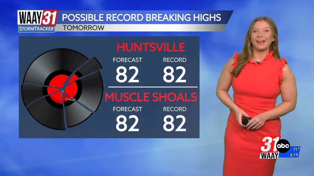 Possible record breaking highs tomorrow