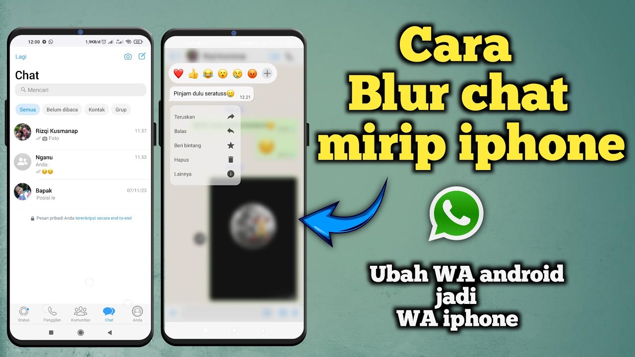 cara blur chat di mb whatsapp | mb whatsapp terbaru 2023