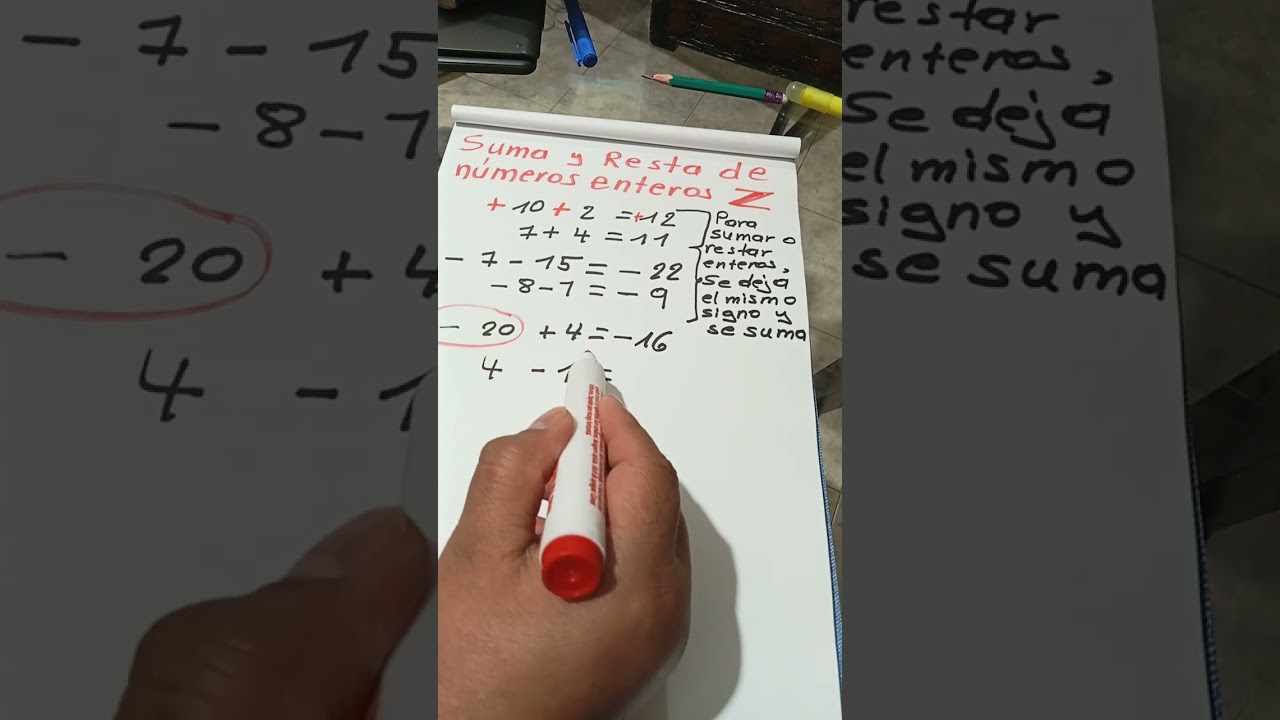 SUMA Y RESTA DE NÚMEROS ENTEROS📚🔢