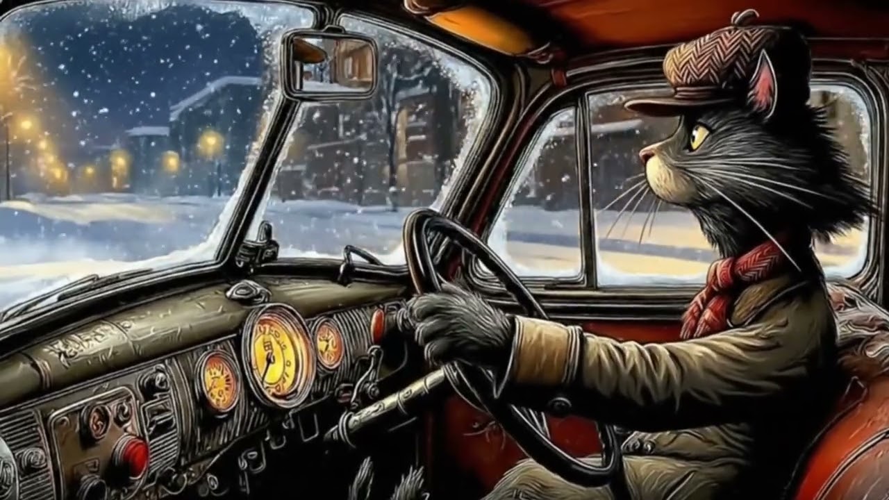 Midnight Drive Jazz — Snowy Streets, Deep Bass Glow